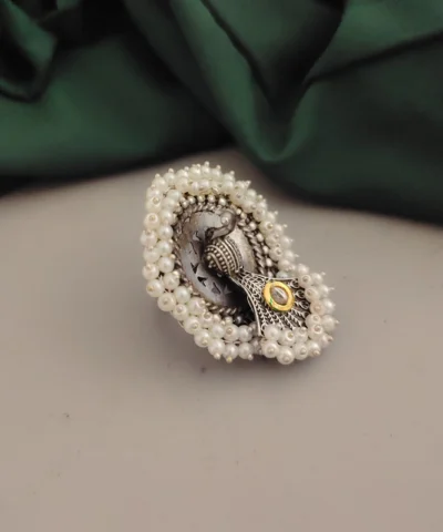 Glamaya Stunning Peacock Adjustable Silver Ring 1 GLAM-RI-KU-40-887013-60-5
