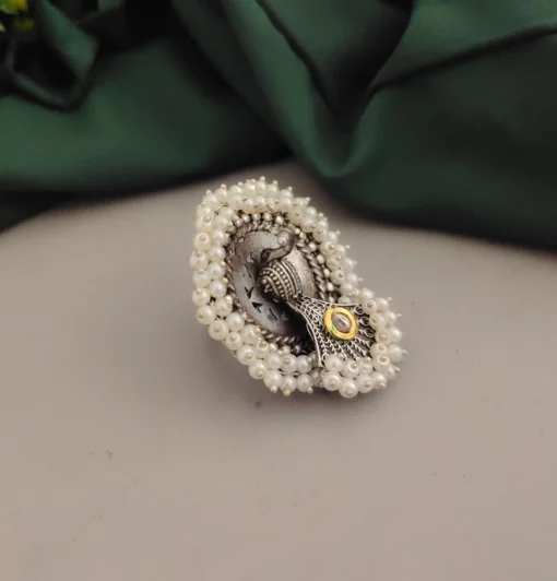 Glamaya Stunning Peacock Adjustable Silver Ring 1 GLAM-RI-KU-40-887013-60-5
