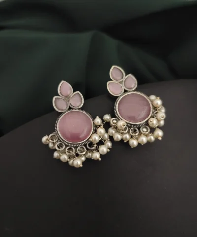 Glamaya Sparkling Monalisa Stone Silver Lookalike Stud Earring - Affordable Unique Style! 1 GLAM-ER-ST-50-611997-82-2