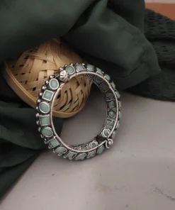 Glamaya Sky Blue Openable Bangle: Trendy Oxidized Bracelet 1 GLAM-BB-OX-125-456219-215-2