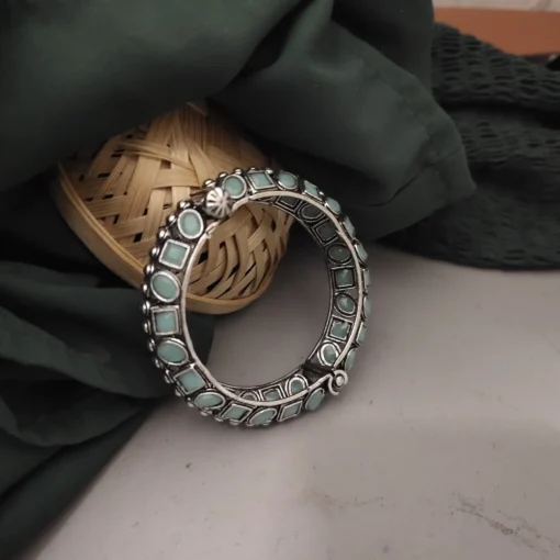Glamaya Sky Blue Openable Bangle: Trendy Oxidized Bracelet 1 GLAM-BB-OX-125-456219-215-2
