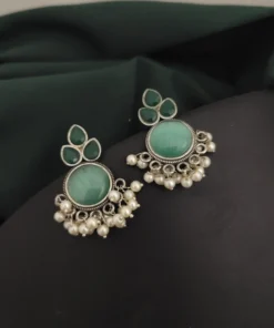 Glamaya Elegant Monalisa Stone Silver Lookalike Stud Earrings 1 GLAM-ER-ST-50-090403-82-2