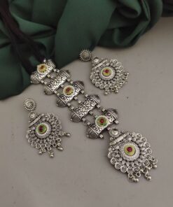 Glamaya Chic Oxidized Fusion Necklace Earring Set 1 GLAM-CN-OX-30-860921-49-5