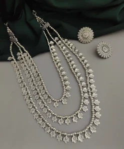 Glamaya Bohemian Oxidised 3-layer Necklace & Earring Set For Women 1 GLAM-CN-OX-30-259937-50-6