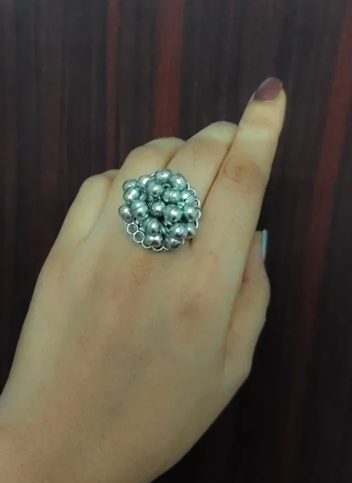 Glamaya Stylish Oxidised Ghungroo Ring: Trendy Boho Design For Women 2 GLAM-RI-OX-25-814187-45-2 Glamaya Stylish Oxidised Ghungroo Ring: Trendy Boho Design For Women 2 GLAM-RI-OX-25-814187-45-2
