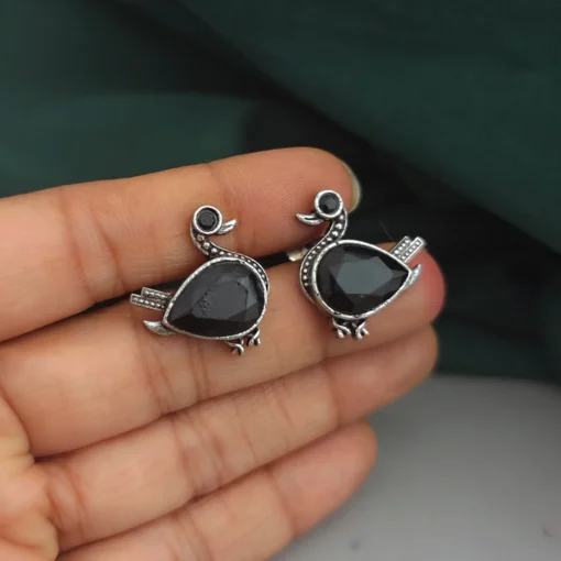 Glamaya Elegant Black Oxidised Silver Bird Stud Earrings 2 GLAM-ER-OX-5F6-731827-10-9 Glamaya Elegant Black Oxidised Silver Bird Stud Earrings 2 GLAM-ER-OX-5F6-731827-10-9