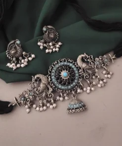 Glamaya Stylish Oxidised Choker Jewelry Set For Women 1 GLAM-CN-BP-21F4-493799-35-7