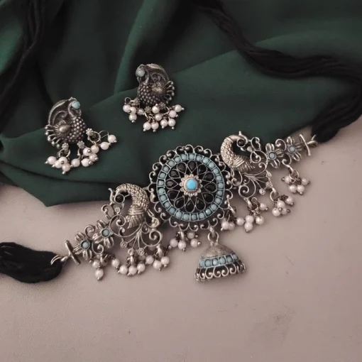 Glamaya Stylish Oxidised Choker Jewelry Set For Women 1 GLAM-CN-BP-21F4-493799-35-7
