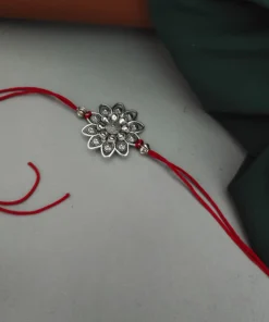 Glamaya Traditional Silver Oxidised Rakhi Bracelet For Sister 1 GLAM-BB-OX-2F8-741917-5-9