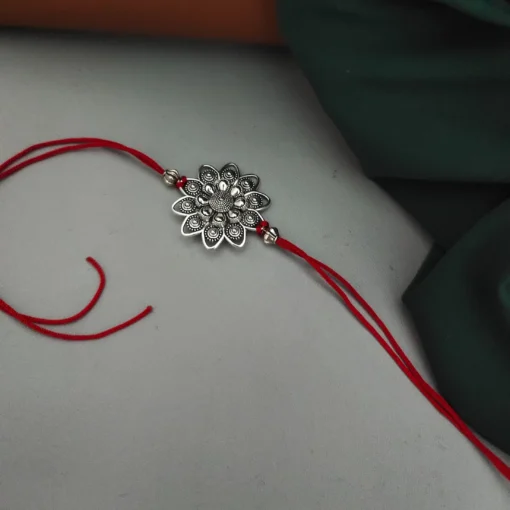 Glamaya Traditional Silver Oxidised Rakhi Bracelet For Sister 1 GLAM-BB-OX-2F8-741917-5-9