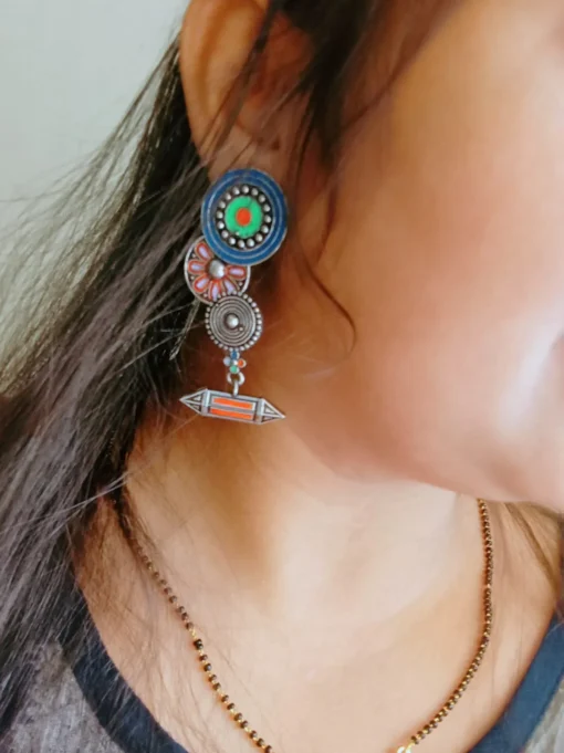 Glamaya Stylish Silver Lookalike Multicolour Earrings For Women 2 GLAM-ER-OX-22-915490-35-5 Glamaya Stylish Silver Lookalike Multicolour Earrings For Women 2 GLAM-ER-OX-22-915490-35-5