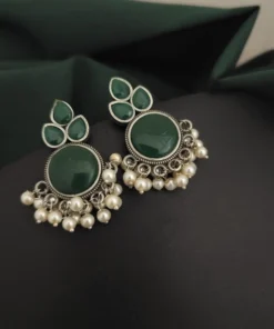 Glamaya Sparkling Stone Silver Lookalike Stud Earrings: Affordable Elegance 1 GLAM-ER-ST-50-140682-82-2