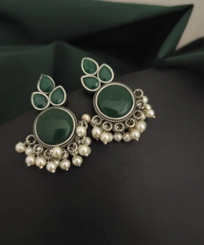 Glamaya Sparkling Stone Silver Lookalike Stud Earrings: Affordable Elegance 1 GLAM-ER-ST-50-140682-82-2