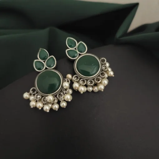 Glamaya Sparkling Stone Silver Lookalike Stud Earrings: Affordable Elegance 1 GLAM-ER-ST-50-140682-82-2