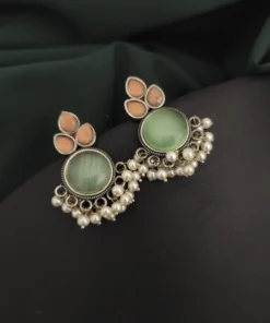 Glamaya Chic Silver Lookalike Stone Stud Earring - Trendy Daily Wear 1 GLAM-ER-ST-50-304023-82-2