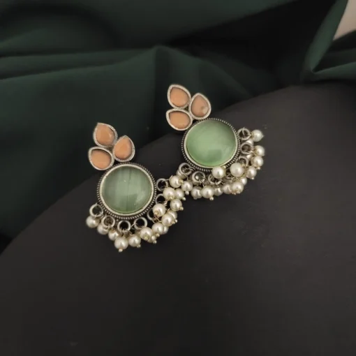 Glamaya Chic Silver Lookalike Stone Stud Earring - Trendy Daily Wear 1 GLAM-ER-ST-50-304023-82-2