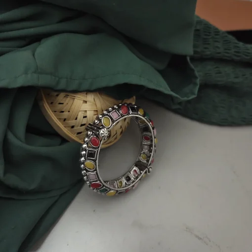 Glamaya Multi-colored Oxidised Screw Bangle: Trendy Armlet For Women 2 GLAM-BB-OX-25-047328-43-10 Glamaya Multi-colored Oxidised Screw Bangle: Trendy Armlet For Women 2 GLAM-BB-OX-25-047328-43-10