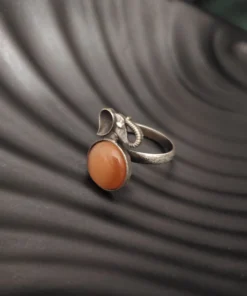 Glamaya Peach Elephant Adjustable Ring: Silver Lookalike Beauty 2 GLAM-RI-OX-40-029896-71-2