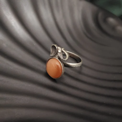 Glamaya Peach Elephant Adjustable Ring: Silver Lookalike Beauty 2 GLAM-RI-OX-40-029896-71-2 Glamaya Peach Elephant Adjustable Ring: Silver Lookalike Beauty 2 GLAM-RI-OX-40-029896-71-2