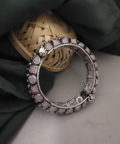 Glamaya Pink Oxidised Screw Bangle: Stylish Arm Accessory 2 GLAM-BB-OX-125-631800-215-2
