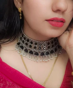 Glamaya Stylish Oxidised Black Hasli Set: Trendy Combo For Women 4 GLAM-CN-ME-15-175768-25-6