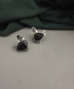 Glamaya Elegant Black Oxidised Silver Bird Stud Earrings 1 GLAM-ER-OX-5F6-731827-10-9