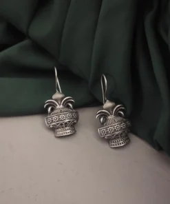 Glamaya Chic Oxidised Kalash Earrings: Trendy Silver Lookalike Design 1 GLAM-ER-OX-14-970446-27-5