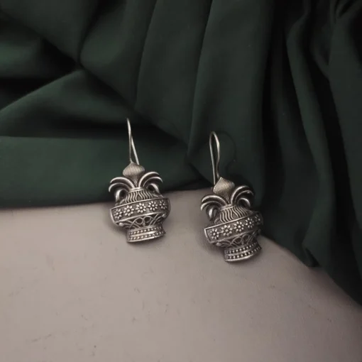Glamaya Chic Oxidised Kalash Earrings: Trendy Silver Lookalike Design 1 GLAM-ER-OX-14-970446-27-5