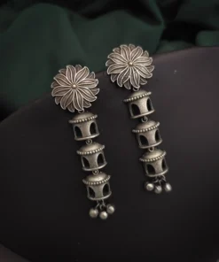 Glamaya Chic Silver Flower Jhumka Earrings: Trendy & Best For Women 1 GLAM-ER-OX-30-304143-49-5