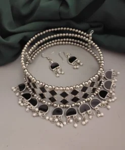 Glamaya Stylish Oxidised Black Hasli Set: Trendy Combo For Women 1 GLAM-CN-ME-15-175768-25-6