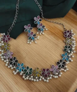 Glamaya Stylish Multicolour Choker Necklace Set 1 GLAM-CN-OX-36F7-051736-50-6