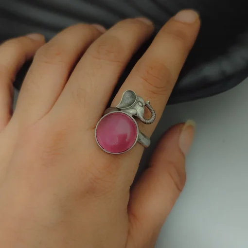 Glamaya Pink Elephant Silver Lookalike Adjustable Ring – Stylish Women’s Jewelry 3 GLAM-RI-OX-40-195952-71-2 Glamaya Pink Elephant Silver Lookalike Adjustable Ring - Stylish Women's Jewelry 3 GLAM-RI-OX-40-195952-71-2