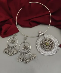 Glamaya Trendy Oxidised Hasli Necklace Earring Combo For Stylish Women 1 GLAM-CN-OX-20-055823-30-10