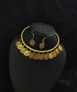 Glamaya Golden Leaf Oxidised Choker Earring Set: Trendy Women's Jewelry 2 GLAM-CN-OX-7F8-016425-15-9
