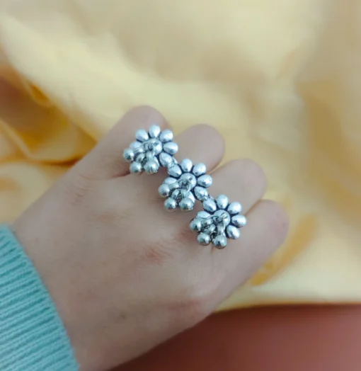 Glamaya Trendy Adjustable Oxidised Double Finger Ring For Women 2 GLAM-RI-OX-8F3-627839-15-6 Glamaya Trendy Adjustable Oxidised Double Finger Ring For Women 2 GLAM-RI-OX-8F3-627839-15-6