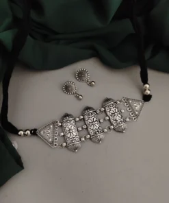 Glamaya Trendy Oxidised Choker Necklace Set For Girls 1 GLAM-CN-OX-5-733539-9-10