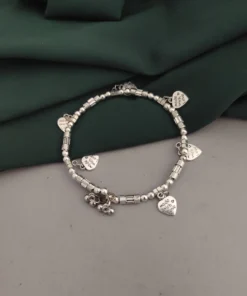 Glamaya Chic Heart Adjustable Oxidised Bracelet 1 GLAM-BB-OX-5F7-815644-11-7