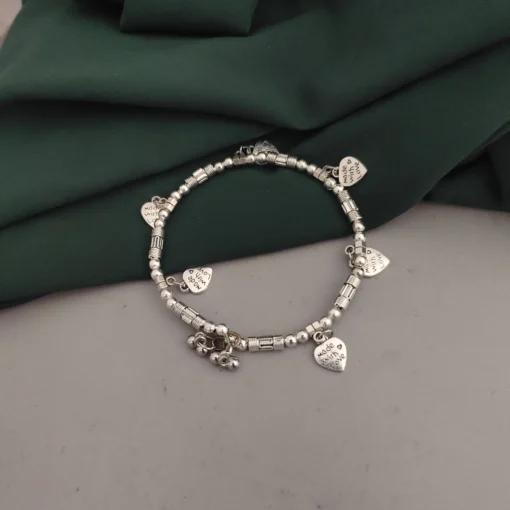 Glamaya Chic Heart Adjustable Oxidised Bracelet 1 GLAM-BB-OX-5F7-815644-11-7