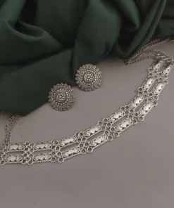 Glamaya Trendy Oxidised Choker Necklace Earring Set For Women 1 GLAM-CN-OX-25-099490-41-4