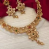 Glamaya Glamorous Copper Gold Matte Necklace Earrings Set 1 GLAM-CN-CO-70-754478-110-5