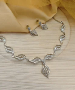 Glamaya Sparkling Cz Statement Necklace & Earring Set 1 GLAM-CN-CZ-50-281901-86-5