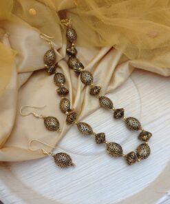 Glamaya Chic Gold Beads Balls Necklace Earrings Set 2 GLAM-CN-BE-232F5-953102-290-2