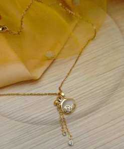 Glamaya Shimmering Gold Pot Chain Pendant Necklace 4 GLAM-NE-GP-15F7-985832-25-7