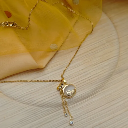 Glamaya Shimmering Gold Pot Chain Pendant Necklace 4 GLAM-NE-GP-15F7-985832-25-7