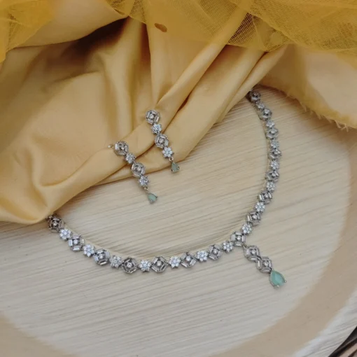 Glamaya Dazzling Cz Diamond Necklace & Earrings Set - Sparkle In Style! 4 GLAM-CN-CZ-183F3-168153-350-3