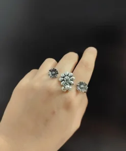 Glamaya Boho Chic Adjustable Silver Ring 1 GLAM-RI-OX-8F3-314046-15-6