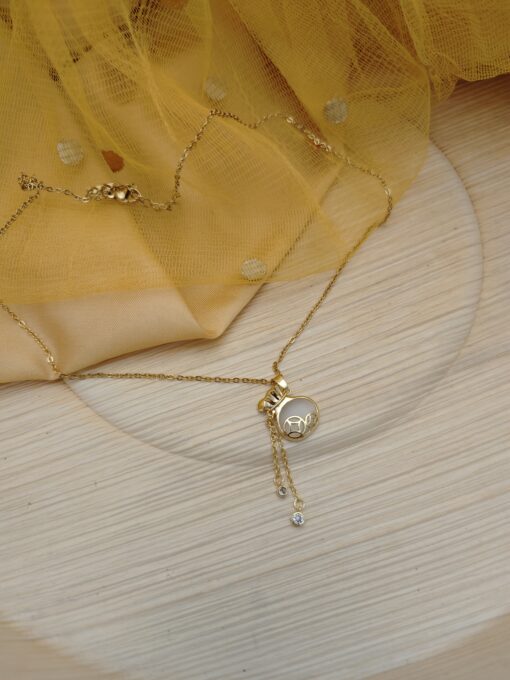 Glamaya Shimmering Gold Pot Chain Pendant Necklace 2 GLAM-NE-GP-15F7-985832-25-7