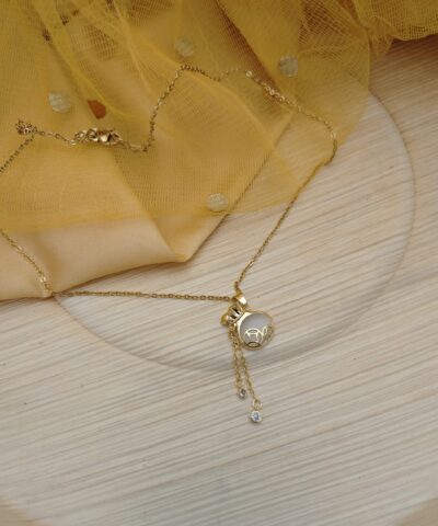 Glamaya Shimmering Gold Pot Chain Pendant Necklace 2 GLAM-NE-GP-15F7-985832-25-7