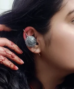 Glamaya Chic Oxidised Earcuff Earrings - Trendy & Affordable 2 GLAM-ER-OX-15-328483-32-2