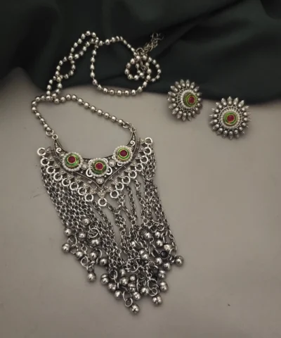 Glamaya Stylish Oxidised Fusion Jewelry Set For Women 1 GLAM-CN-OX-60-502399-89-2